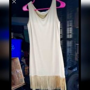 Gold fringe dress. Size Small